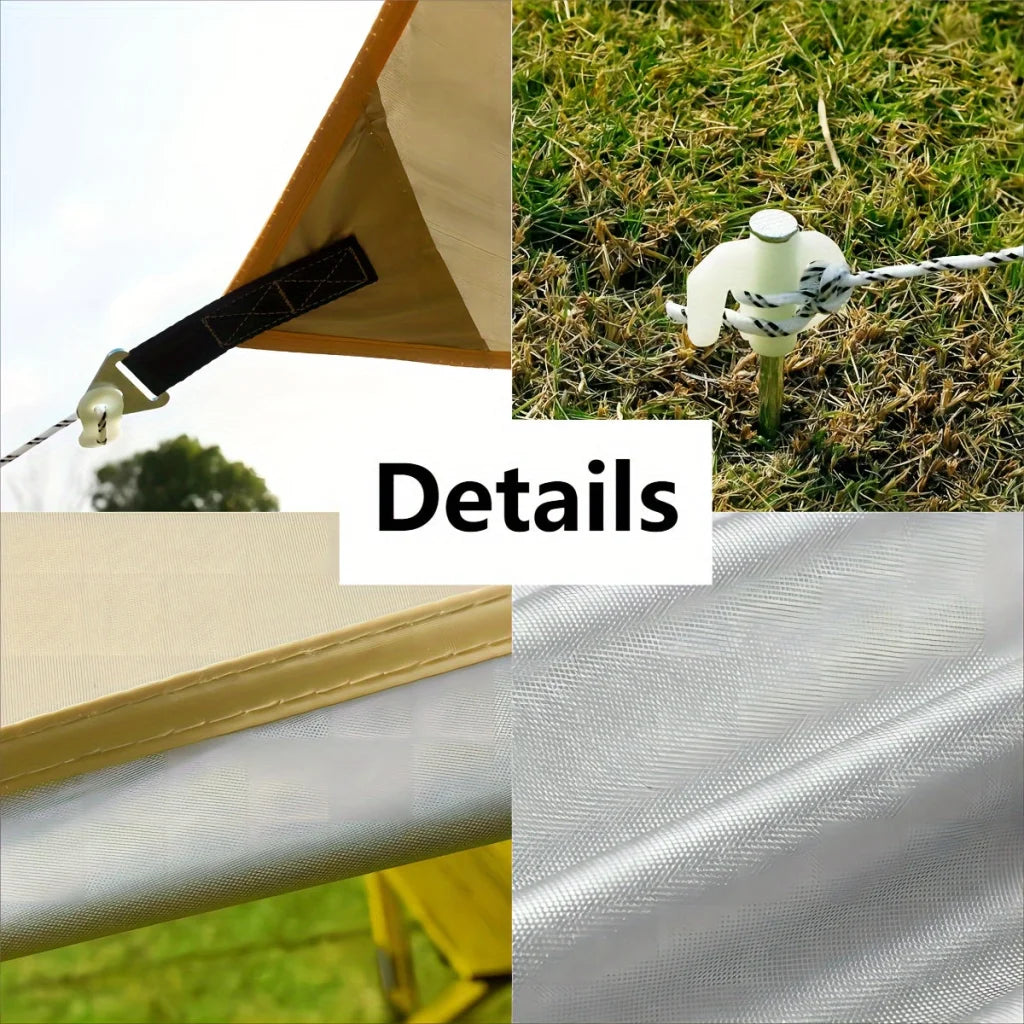 500*292 cm Large Square Camping Tarp Shelter - Waterproof