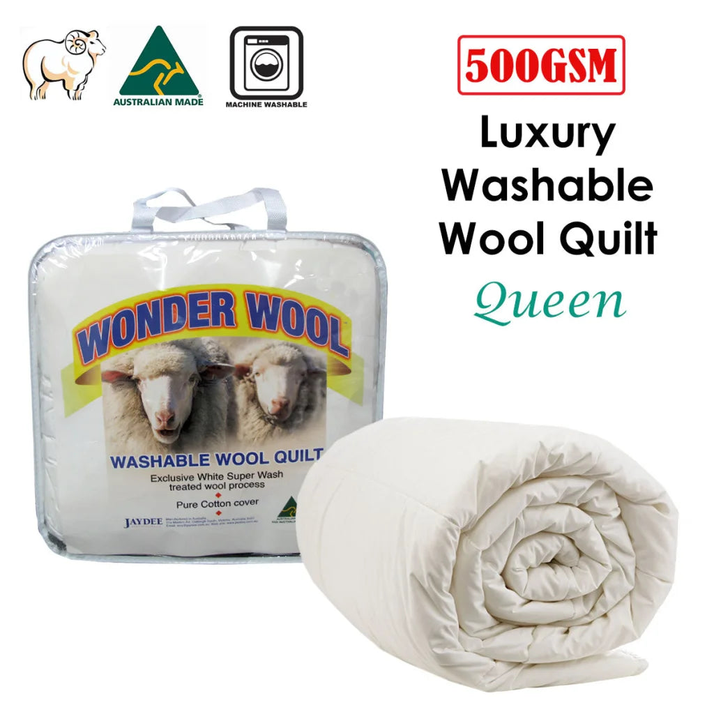500GSM Washable Wool Quilt Queen - Home & Garden > Bedding