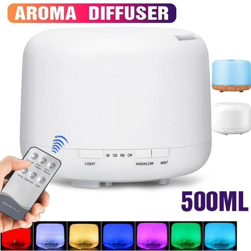 500ML Aroma Aromatherapy Diffuser LED Oil Ultrasonic Air