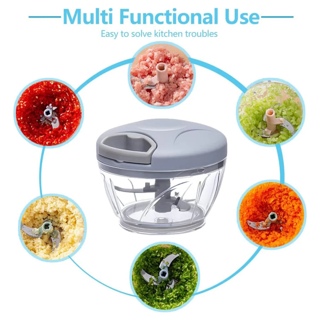 500ml Manual Meat Mincer Garlic Chopper Rotate Press Crusher