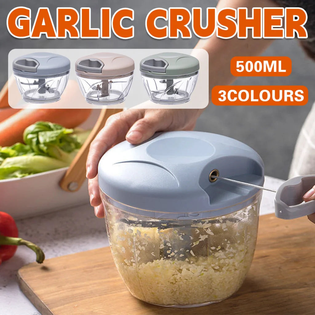 500ml Manual Meat Mincer Garlic Chopper Rotate Press