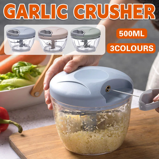 500ml Manual Meat Mincer Garlic Chopper Rotate Press