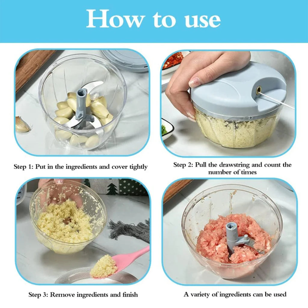 500ml Manual Meat Mincer Garlic Chopper Rotate Garlic Press