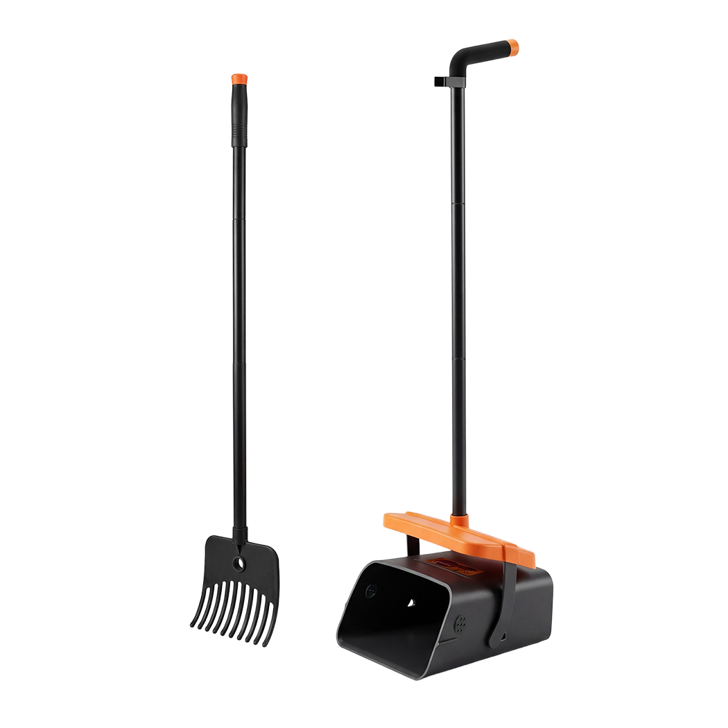 Pawz Pooper Scooper Rake Kit Long Handle Dog Poop Picker Easy Pickup Outdoor