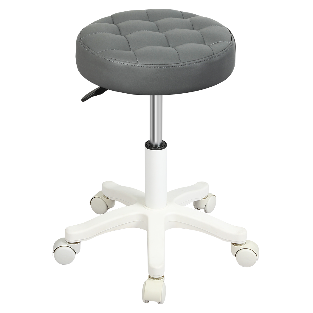 Levede 4x Rolling Bar Stool Swivel Salon SPA Chair Grey