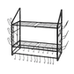 Toque Pot Rack Wall Mounted 2 Tier Hanging Cookware Organizer 20 Hooks Pan Rack