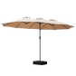 Centra 4.5M Double-sided Patio Umbrella Outdoor Umbrella Base Stand Khaki