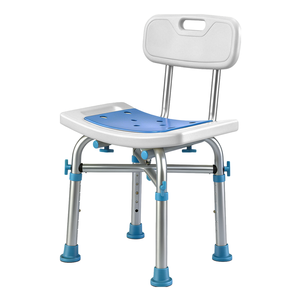 Levede Shower Chair Adjustable Height Safety Seat Bench Bathroom Safety Assist
