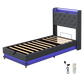 Levede Single Bed Frame Gas Lift Storage LED Light USB