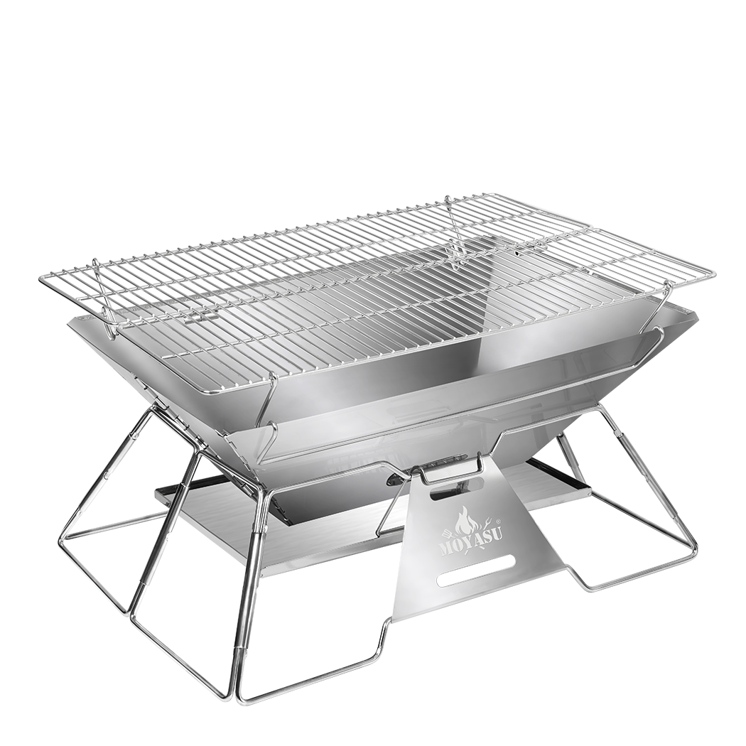 Levede Portable Folding BBQ Charcoal Grill Silver