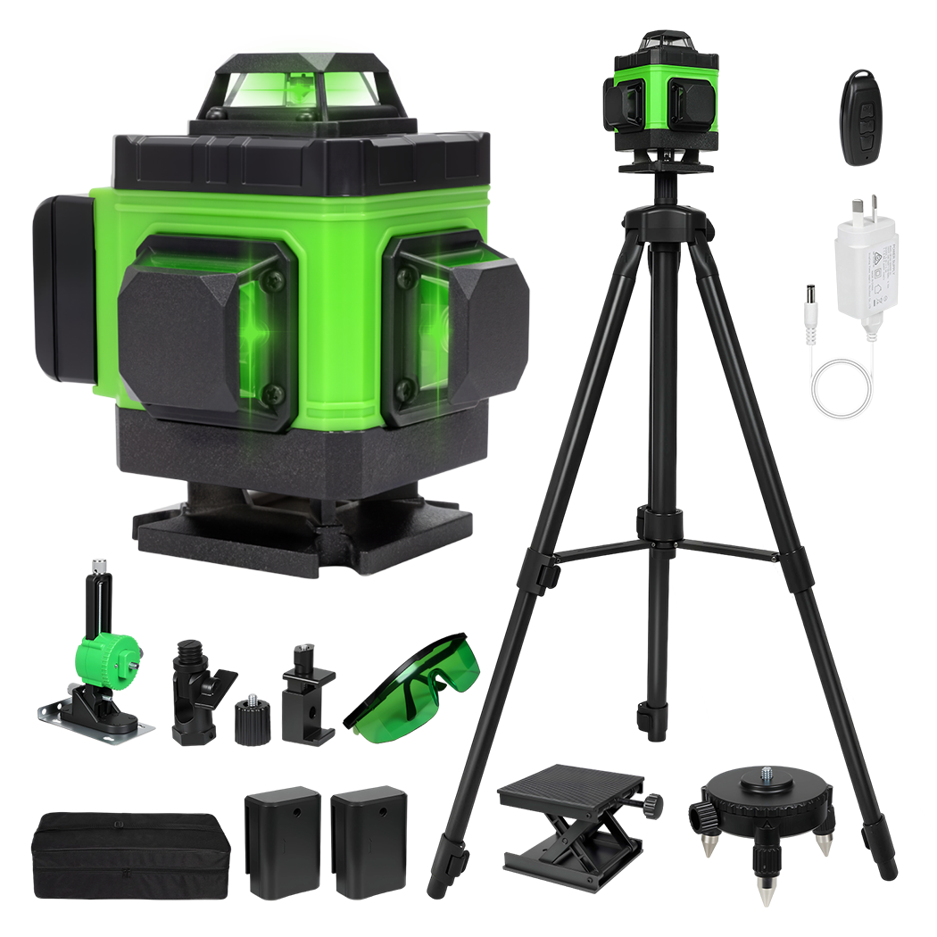 Traderight 16 Lines Green Laser Level Cross Measure Tool Tripod 360° Rotary