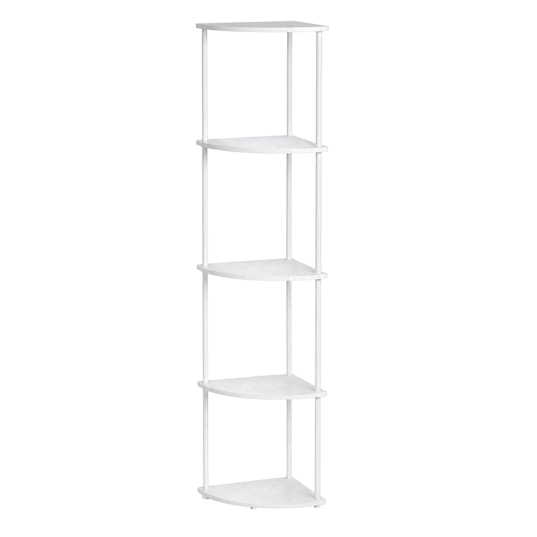 Levede Corner Bookshelf Adjustable Corner Bookcase Unit Living Room White