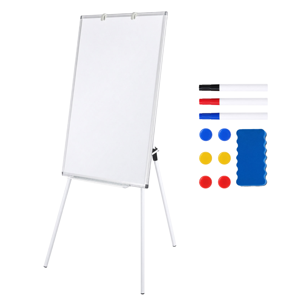 Levede Whiteboard Magnetic Adjustable Tripod Easel Dry Erase for Office White