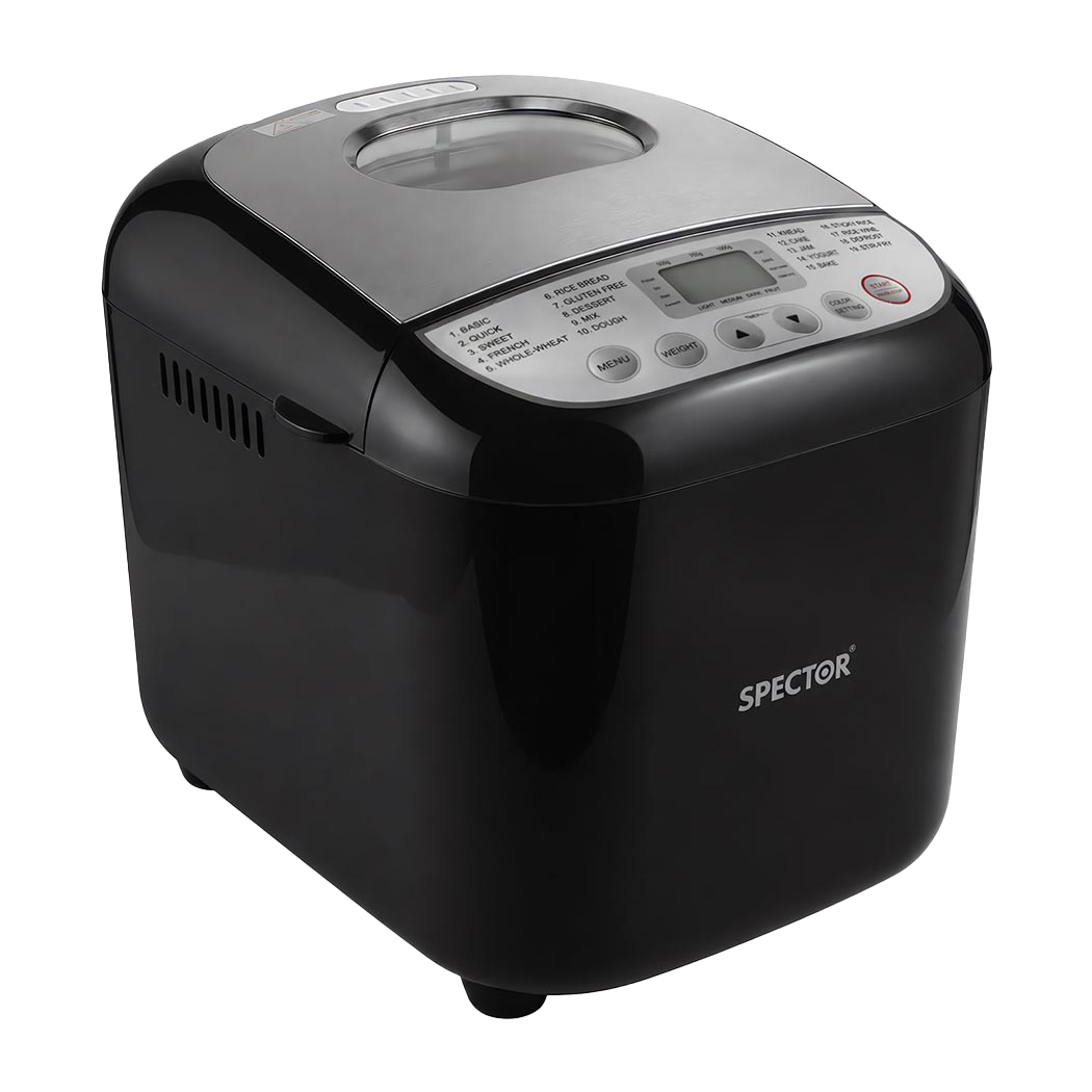 Spector 19-In-1 Automatic Bread Machine With Non Stick Pan For Home Baking Black