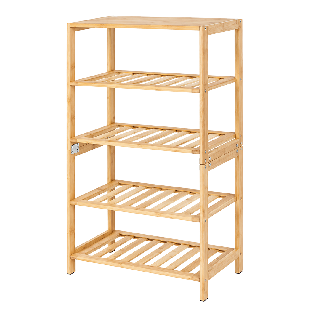 Levede Shoe Rack 5 Tier 25kg Storage Stand Multipurpose Shelfs Entryway Bamboo