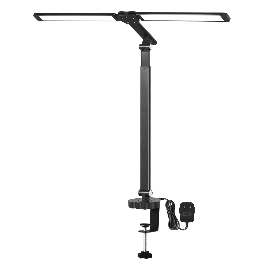 Emitto Double Head LED Desk Lamp Dimmable With Clamp