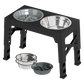 PaWz Elevated Dog Bowls 2 Stainless Steel Bowls and 1 Slow Feeder Bowl