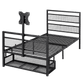 Levede Gaming Bed Frame Rotating TV Mount Storage Metal Single Bed 32in Bedroom