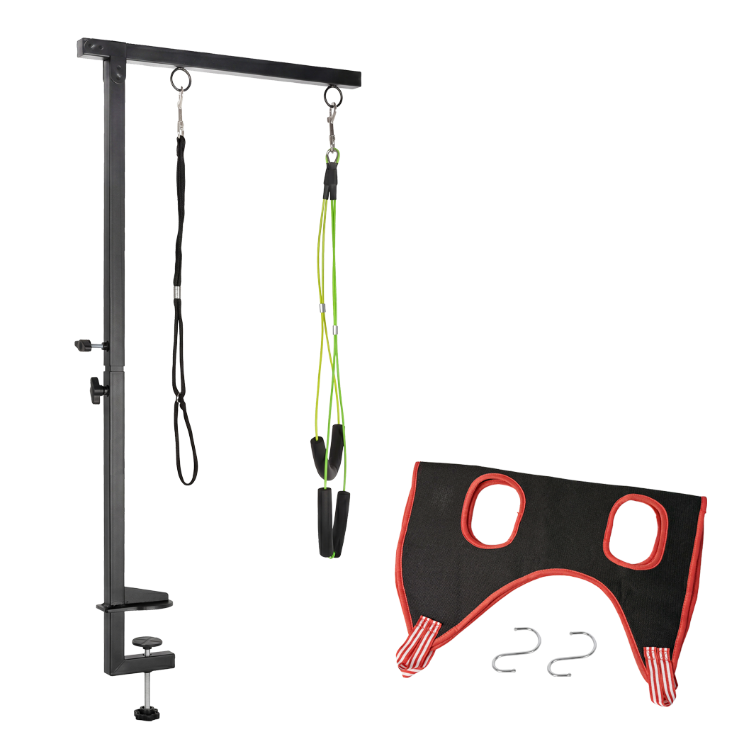 Pawz Dog Grooming Hammock Table Arm Adjustable 70-97cm Steel Clamp 2 Holders