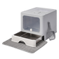 PaWz Cat Litter Box Stainless Steel Enclosed Drawer Odor Control Foldable Grey