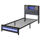 Levede Single Bed Frame with Storage Headboard RGB LED