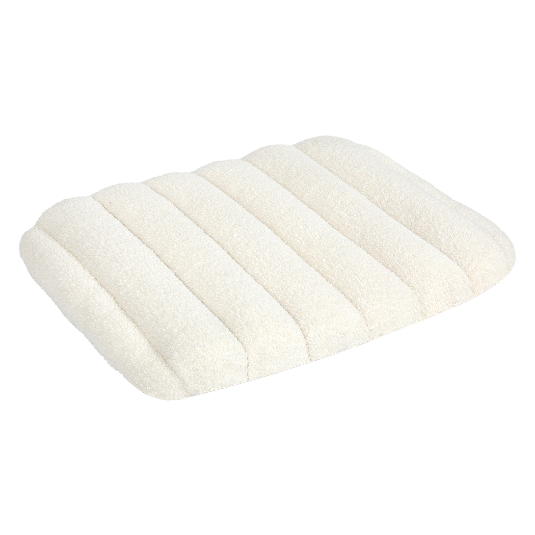 Pawz M Size Orthopedic Dog Bed with Sherpa Plush Removable Cover in White
