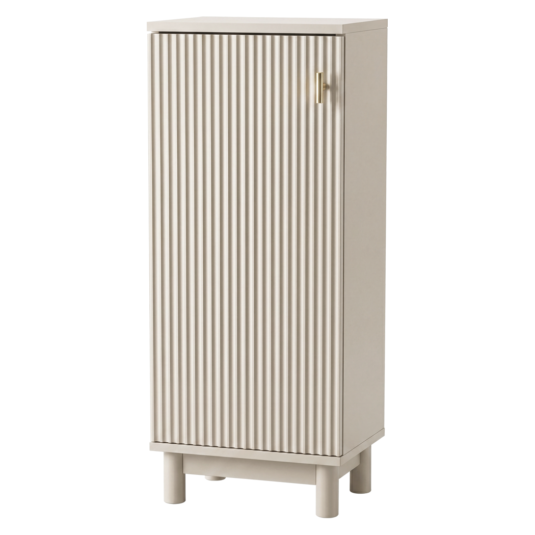 Levede Bathroom Cabinet Freestanding Storage Cupboard Slim 3 Tier Shelves Cream