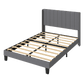Levede Metal Wooden Bed Frame Queen Panel Plush Upholstered Soft Headboard Grey