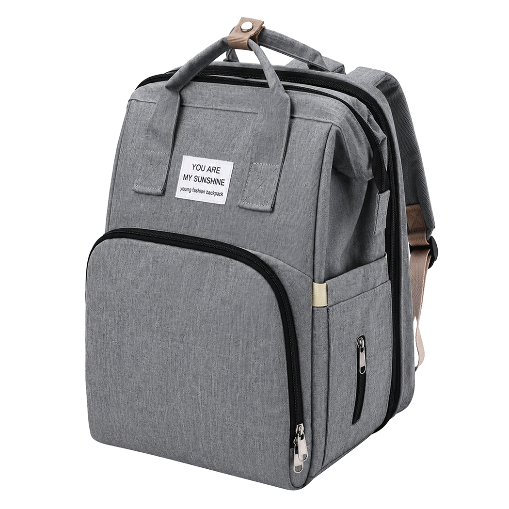 Bo Peep Nappy Changing Backpacks with Fold Out Mat Insulated Pockets Travel Grey