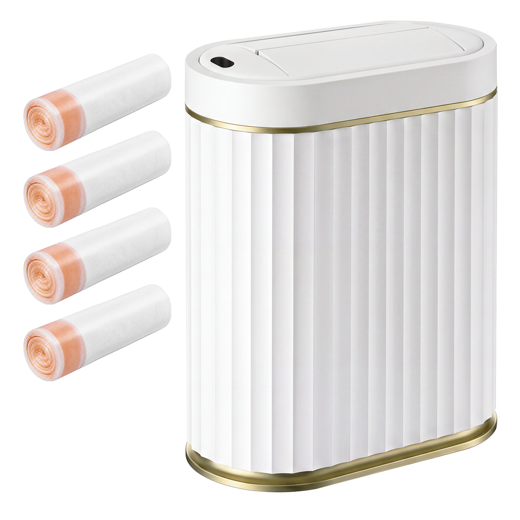 Toque Sensor Rubbish Bin Automatic Touchless 7L Butterfly Lid Bathroom White
