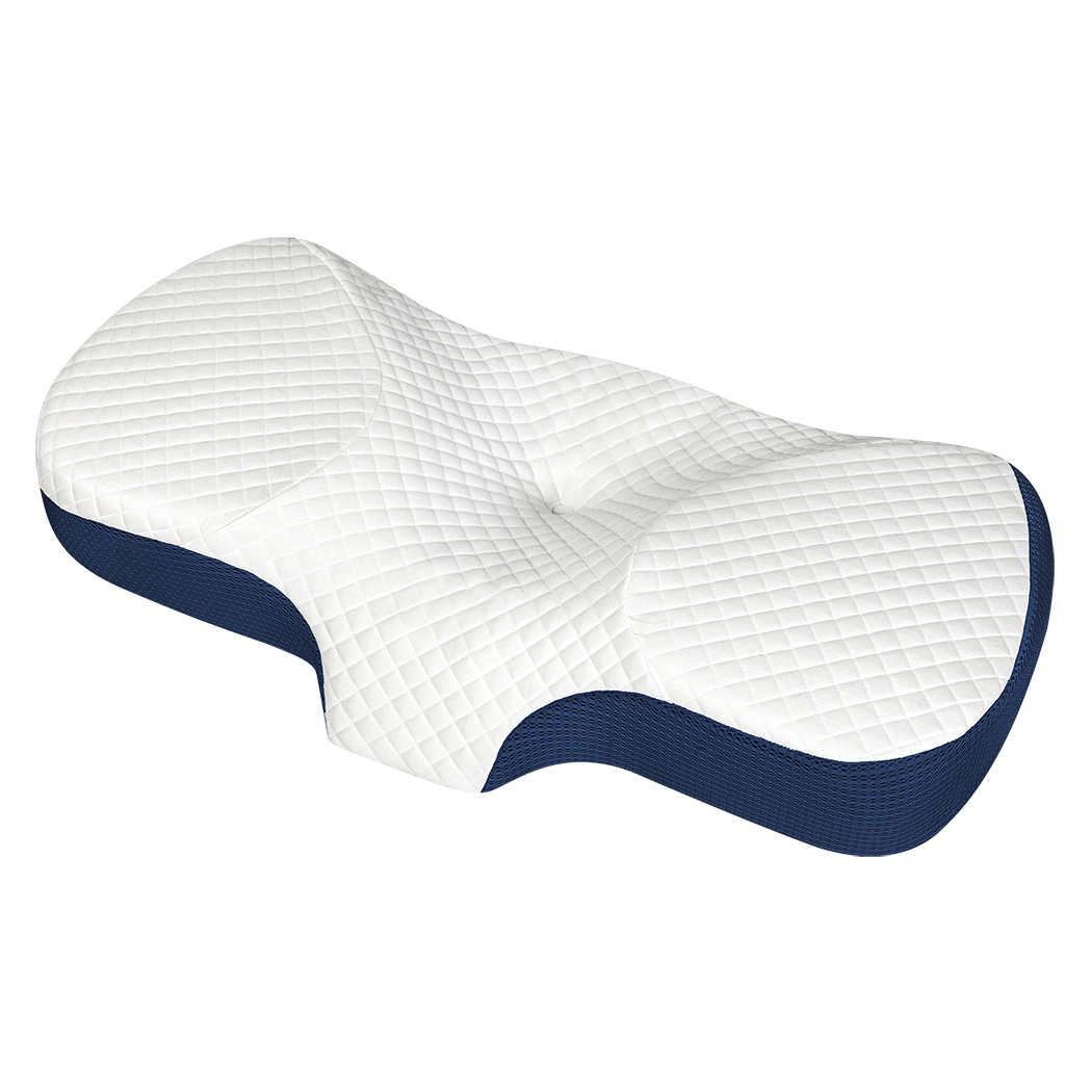Dreamz Memory Foam Pillow Pillowcase Supprt Blue Rebound