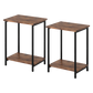 Levede Side Table 2 Pcs Industrial Vintage End Table 2-Tier Storage Nightstand