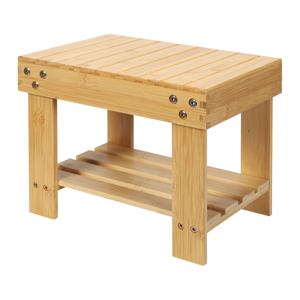 Levede Bamboo Step Stool Small Bedside Stool Non-Slip Footrest Storage Chair
