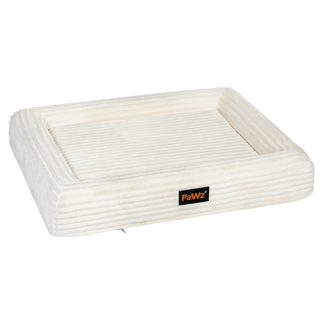 Pawz XXL Size Orthopedic Dog Bed with Corduroy Removable Cover Waterproof Washable Beige
