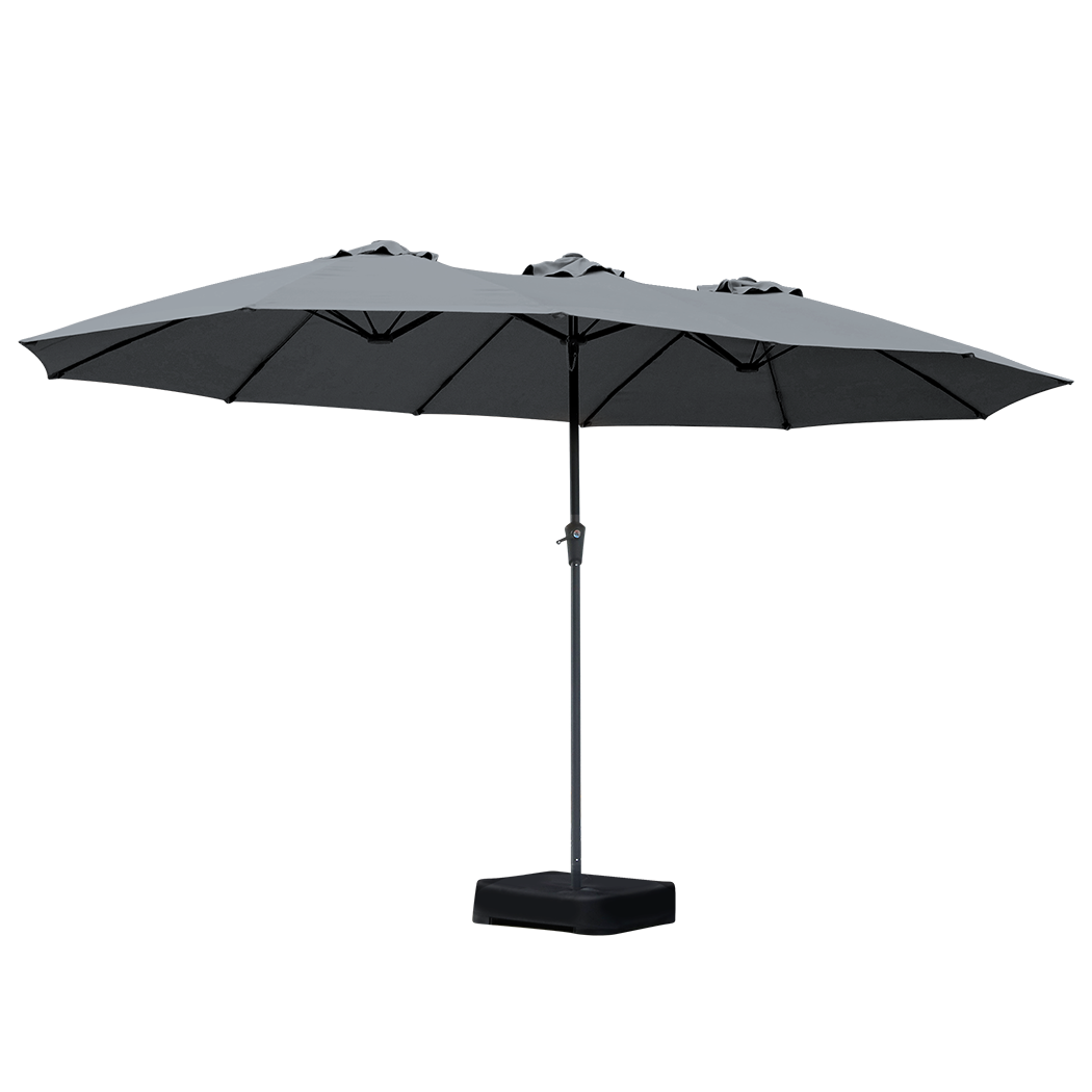 Centra 4M Double-sided Patio Umbrella Outdoor Umbrella Base Stand Grey