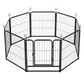 Pawz Dog Playpen 8-Panel Metal Dog Pen Tool-Free Foldable Puppy Crate Black