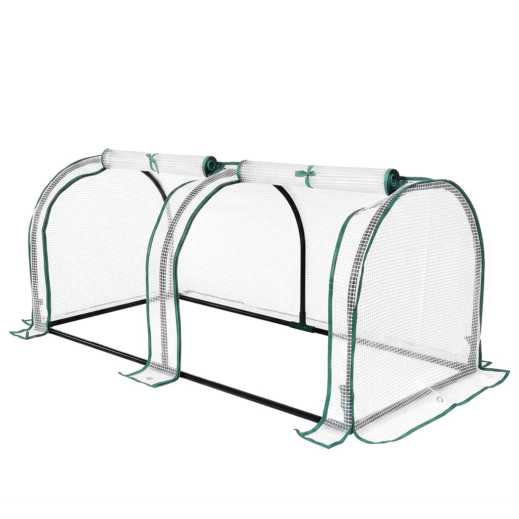 Lambu Mini Greenhouse Dual Zone PE Cover Tunnel Frame for Garden Transparent