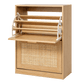 Levede Shoe Cabinet Flip Door Shoe Storage Cabinet Rattan Entryway Organizer Oak