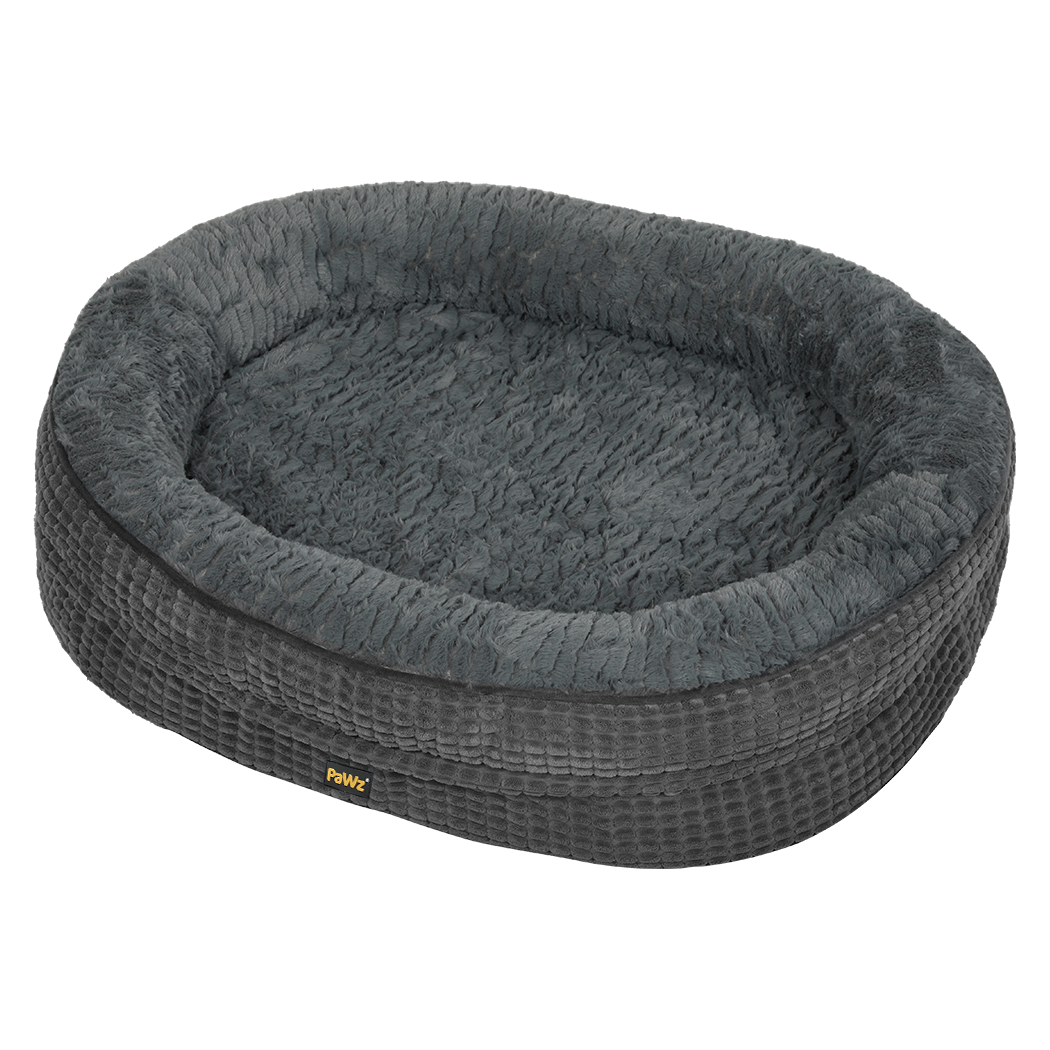 Pawz Orthopedic Plush Dog Bed Soft Washable Pet Bed Grey Cosy Cushion L Size