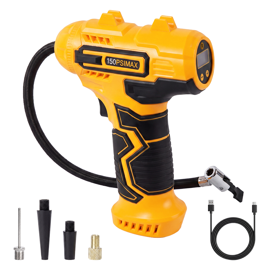 Traderight Cordless Tyre Inflator Air Car Compressor Pump LCD Digital Handheld