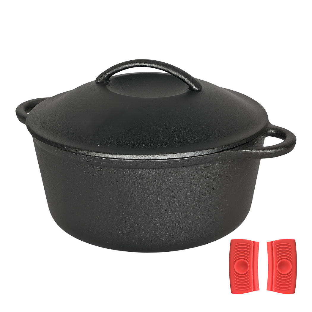 Pawz 6.6L Cast Iron Dutch Oven Heavy Duty Casserole Pot