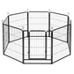Pawz Dog Playpen 8-Panel Folding Dog Pen Steel Black