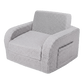 BoPeep Kids Sofa 3-In-1 Fold Out Toddler Chair Teddy Plush for Napping Gray