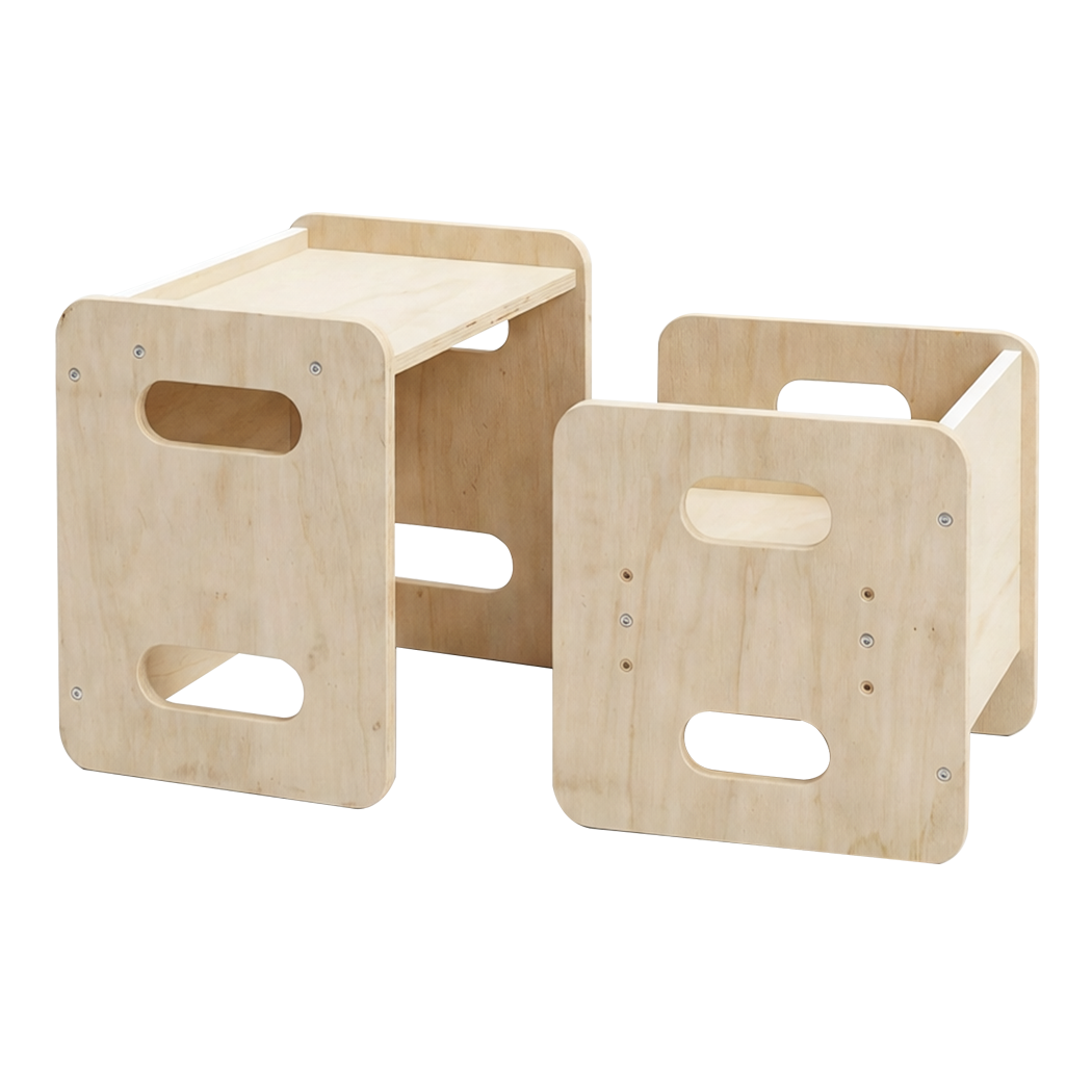 Levede Kids Table and Chair Set Dining Adjustable Toddler Activity Desk Wood