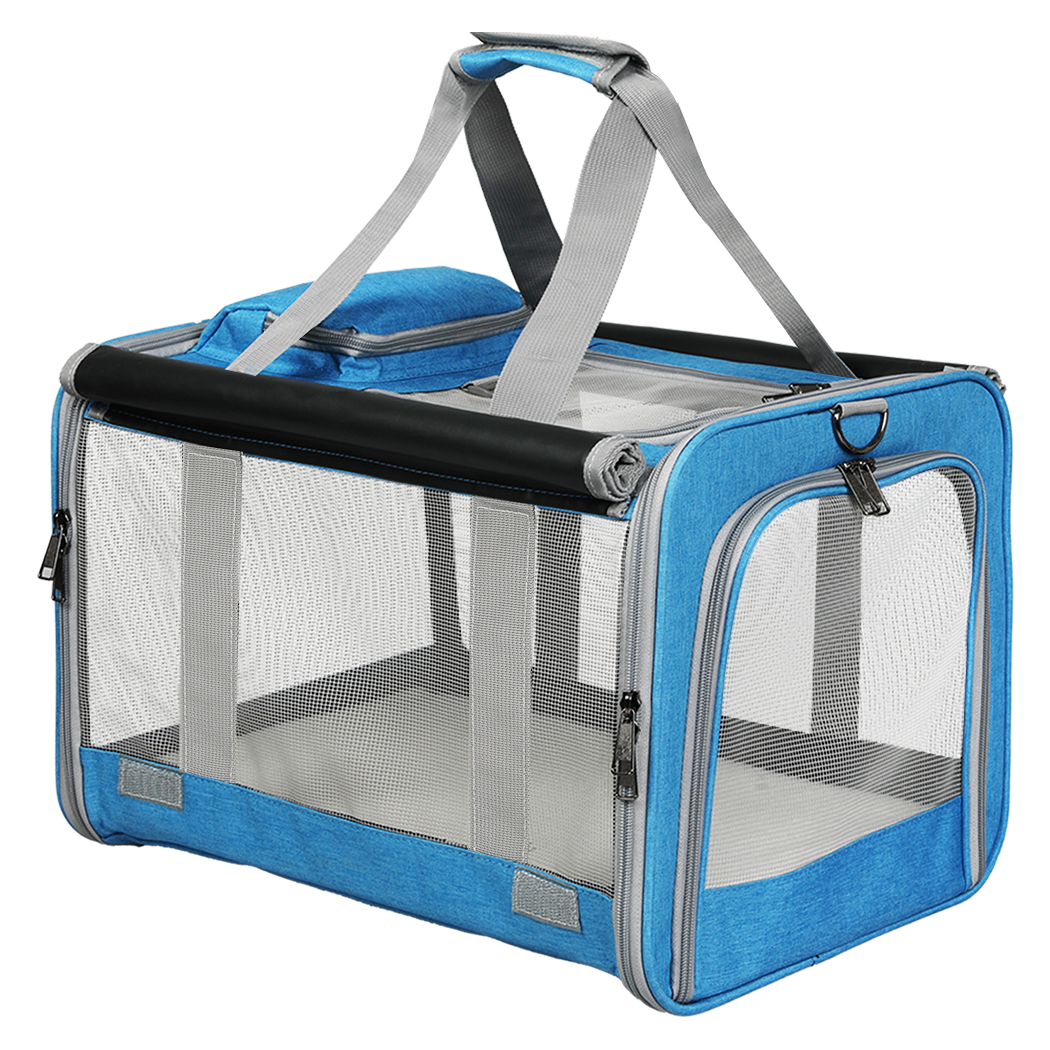 Pawz 3 in 1 Pet Soft Crate Dog Cat Carrier L Size Blue