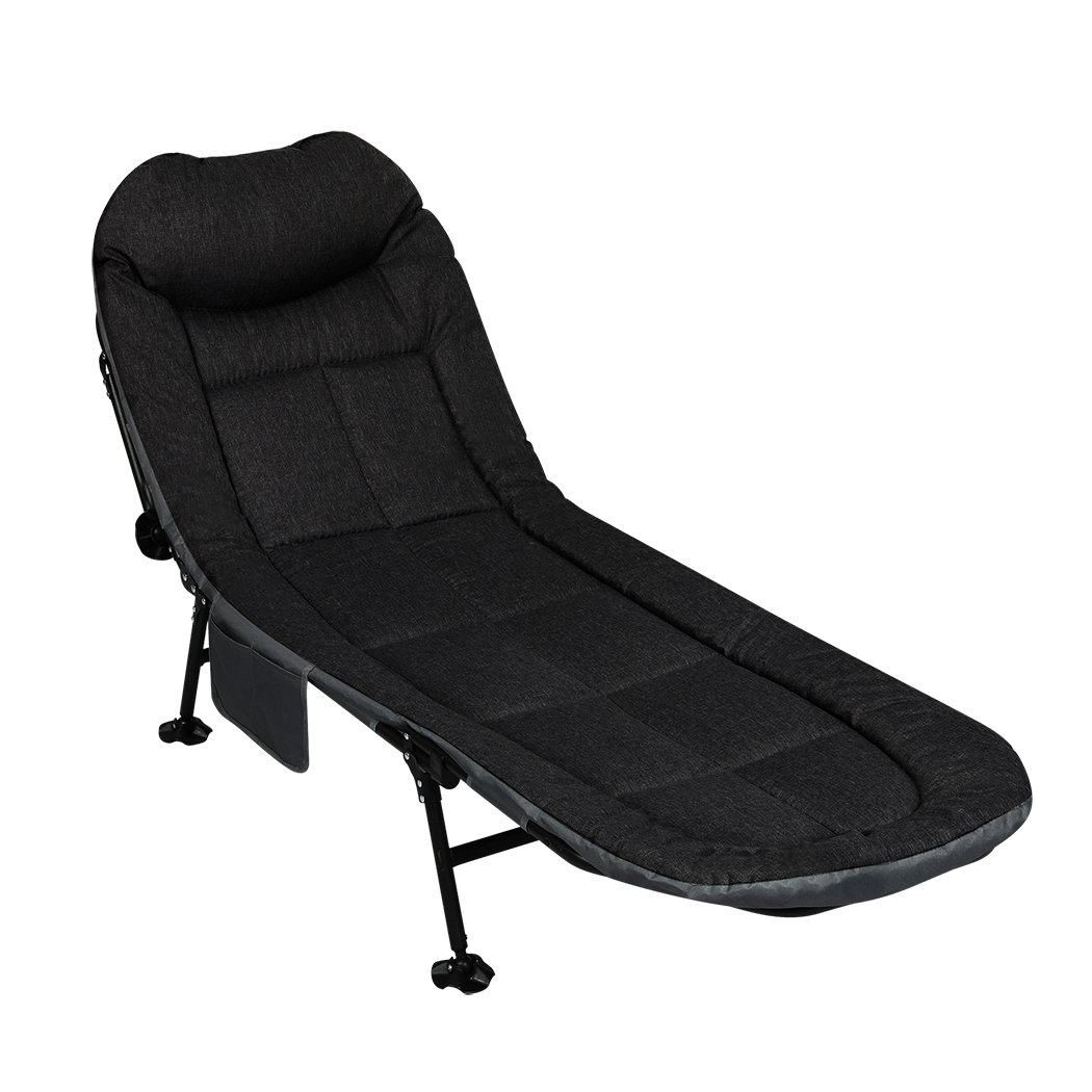 Levede Folding Camping Bed Camp Cots Black