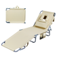 Levede Foldable Beach Lounge Chairs with Face Hole Khaki