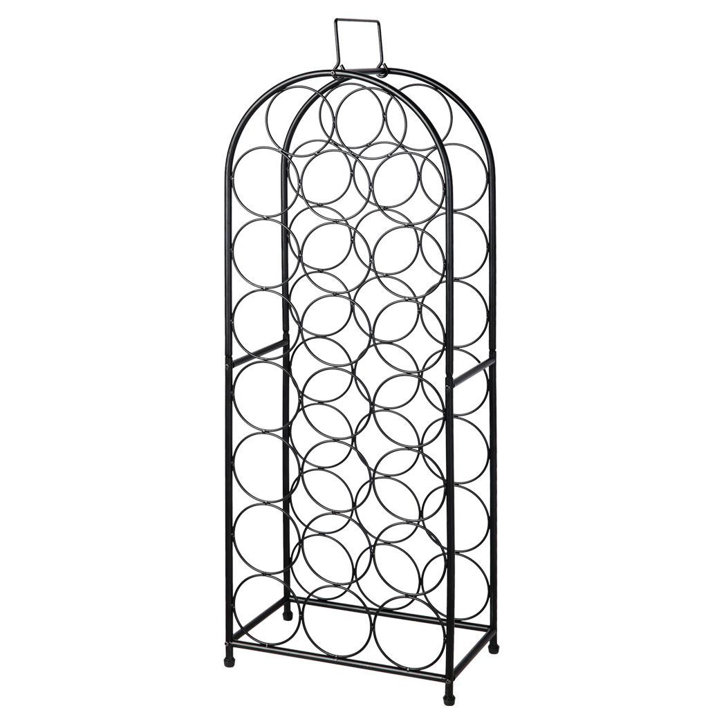 Levede 23 Bottle Wine Rack Kitchen Home Floor Storage Organiser Metal Black