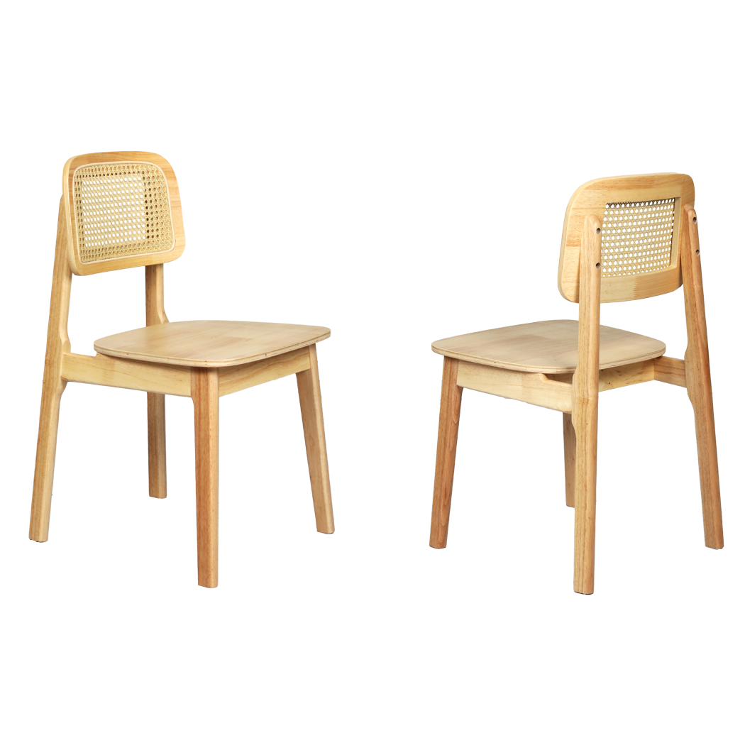 Levede 2x Rattan Dining Chair Wooden Kitchen Chair