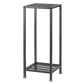 Levede Metal Plant Stand 76cm Tall 2 Tier Indoor Corner Shelf Black Display Rack